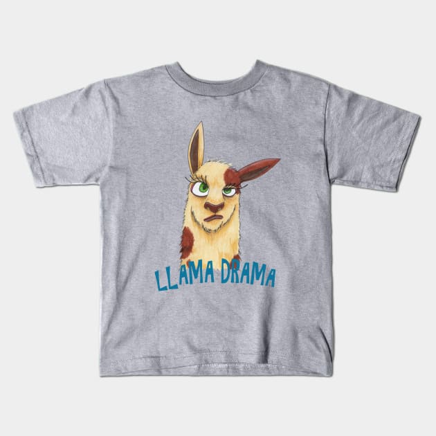 Llama Drama Kids T-Shirt by gaz420